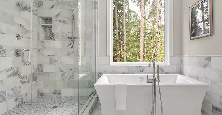 Bathtub to Tile Shower Conversion in Mineola
